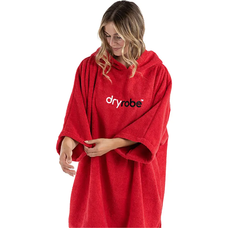 Dryrobe Organic Cotton Towel Robe V3 Large Red-2